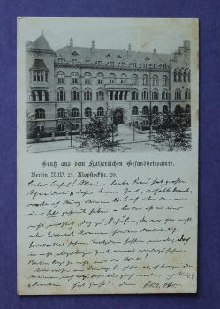 Ansichtskarte AK Gruß aus Berlin 1899 Kaiserliches Gesundheitsamt Klopstockstrasse 20 Ortsansicht Architektur